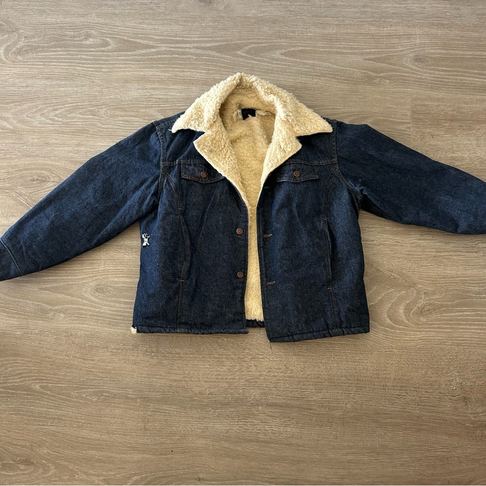 VINTAGE - size 46 R Sears & Roebucks Bomber Sherpa Denim Jacket